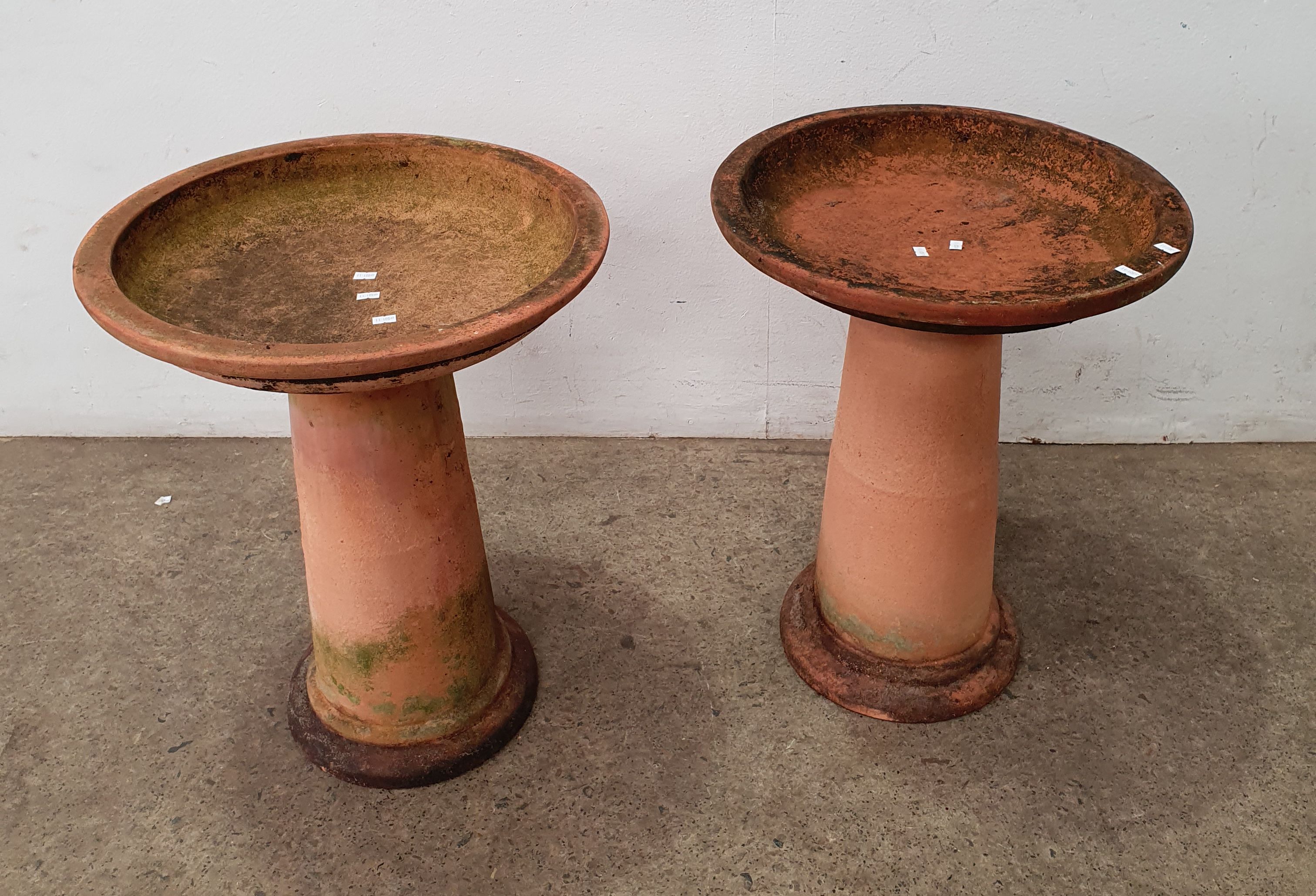 A Pair Of Terracotta Bird Baths