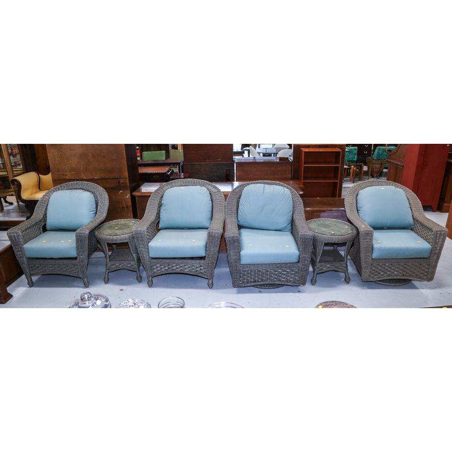 Group of Wicker Style Patio Furniture