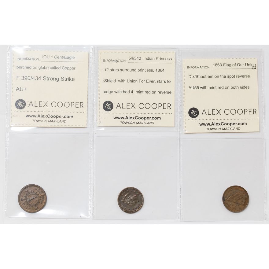 Three AU Civil War Tokens