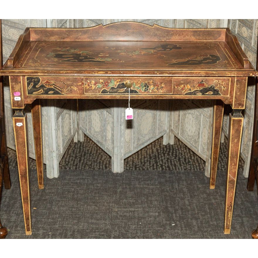 Italian Chinoiserie Distressed Painted Desk