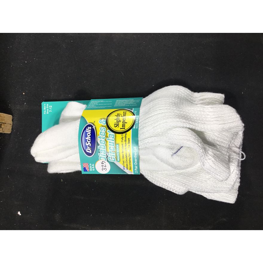 Dr. Scholl's 2pk Diabetes & Circulator Health Socks- White