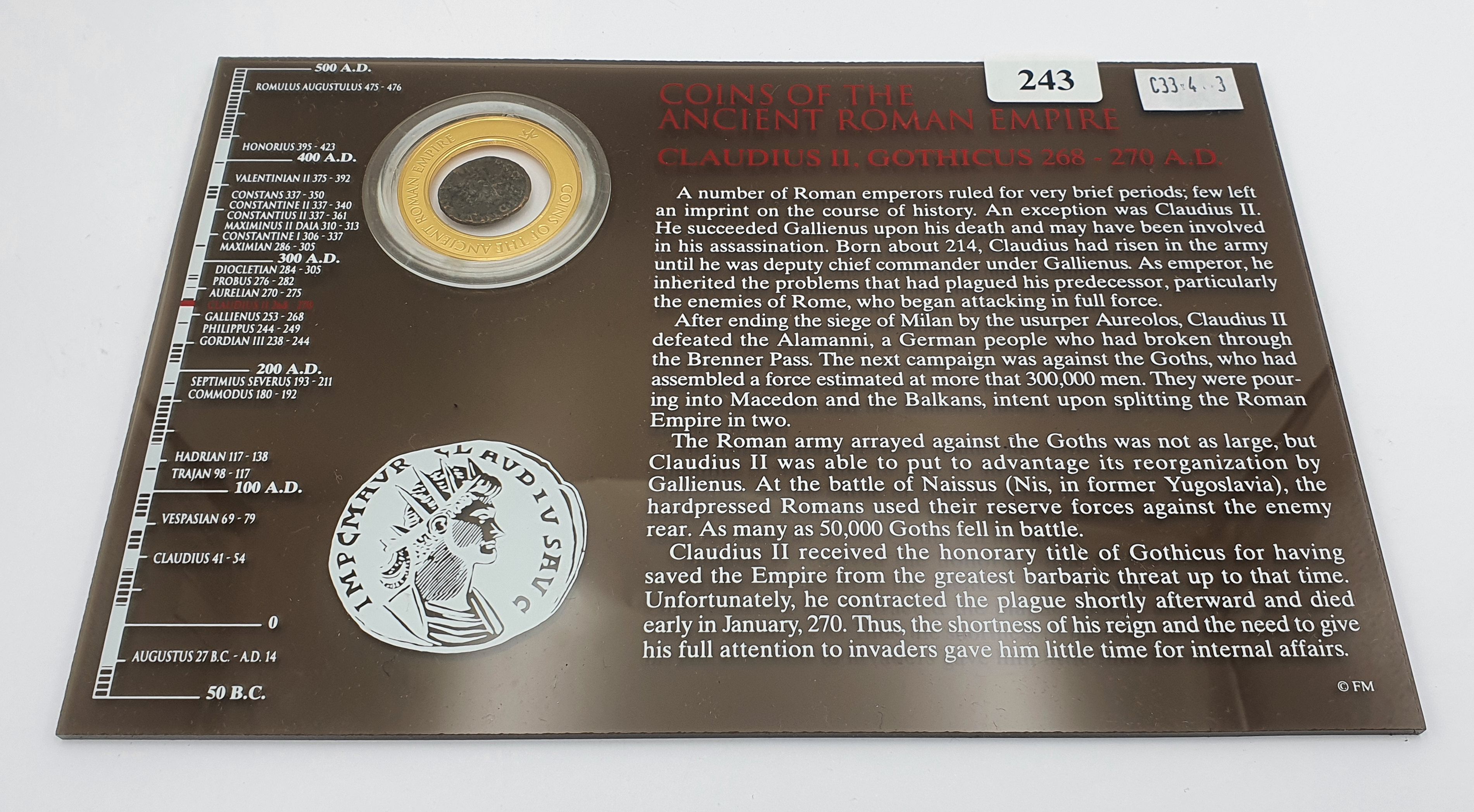 A ROMAN BRONZE CLAUDIUS II GOTHICUS COIN
