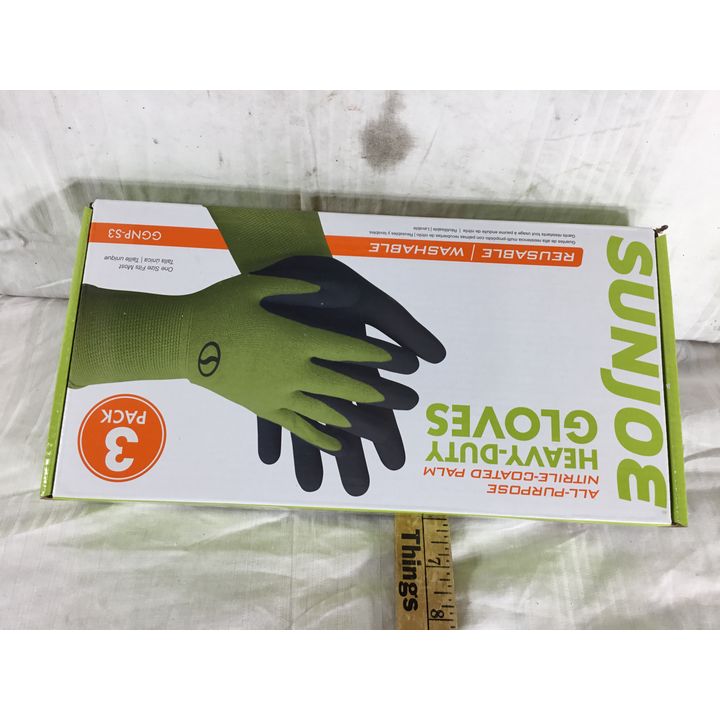 SunJoe All Purpose Nitrile Coated Palm Heavy Duty Gloves - 3 Pack