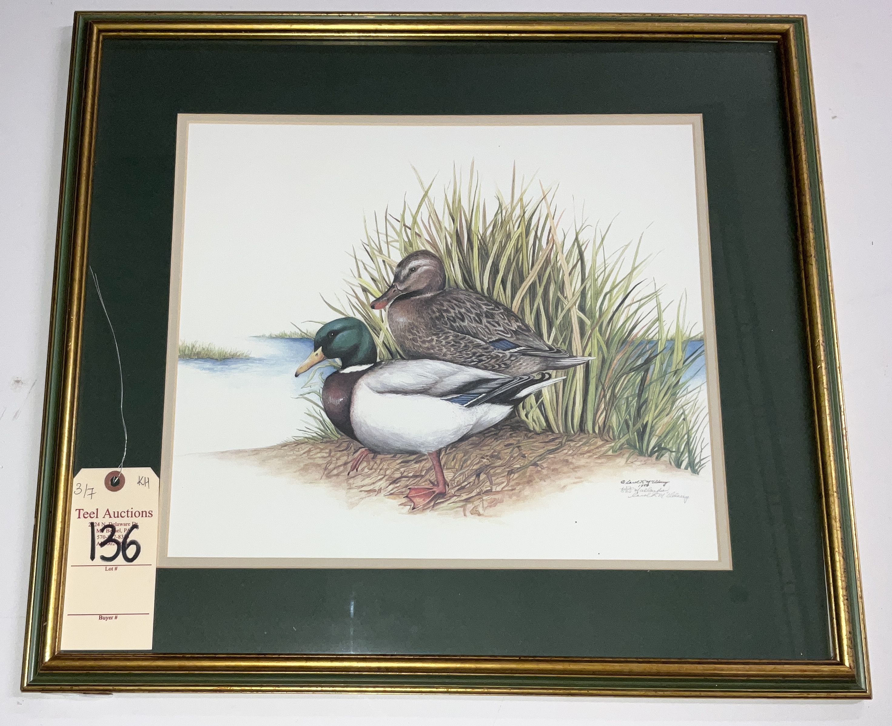 SIGNED LIMITED EDITION MALLARD PRINT. Teel Auctions