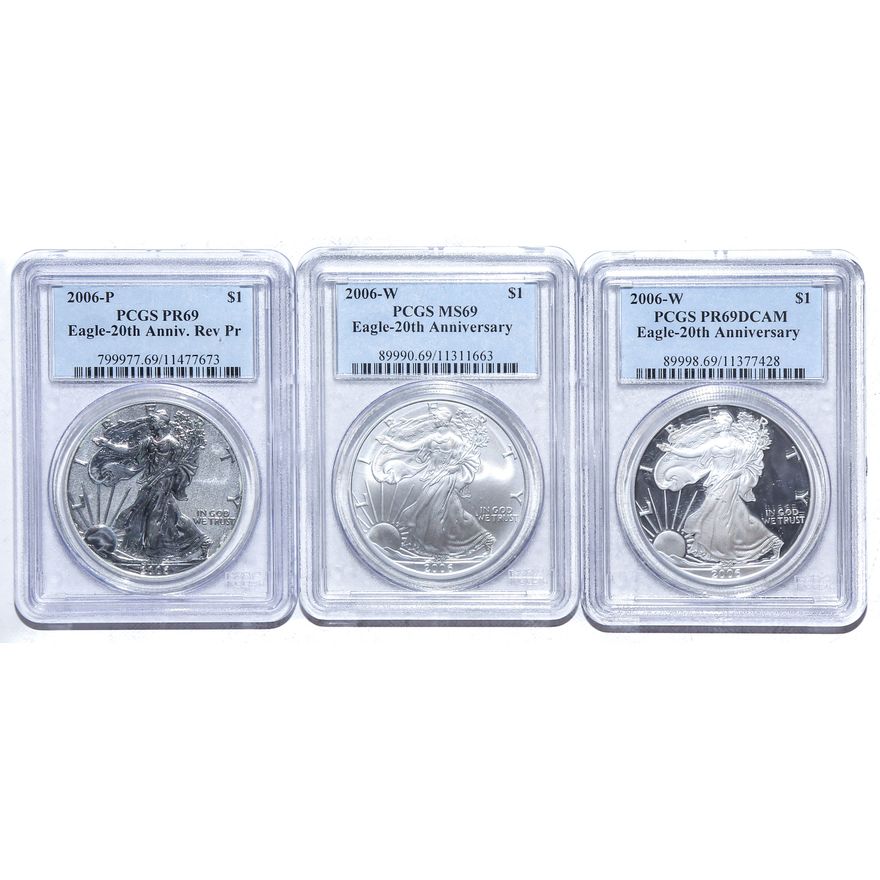 2006 Three-Coin Set 20th Anniversary PCGS 69