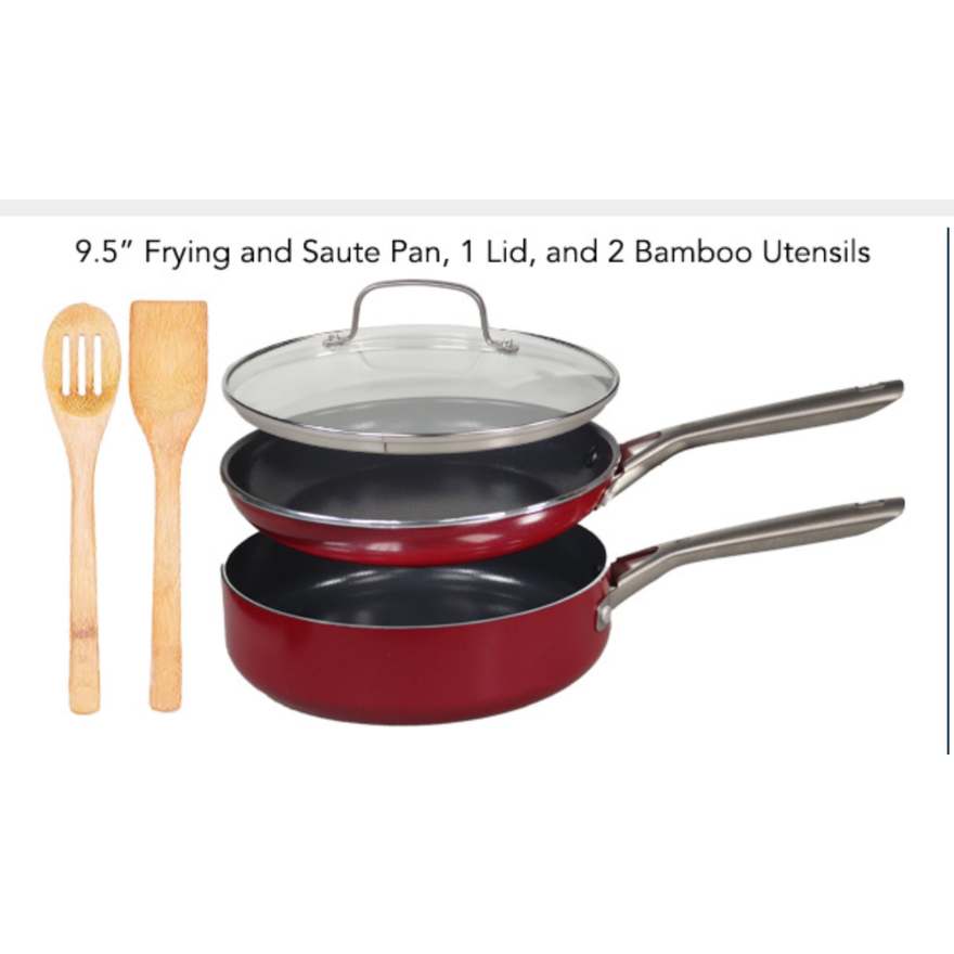Red Volcano 5pc Non-Stick Cookware Set