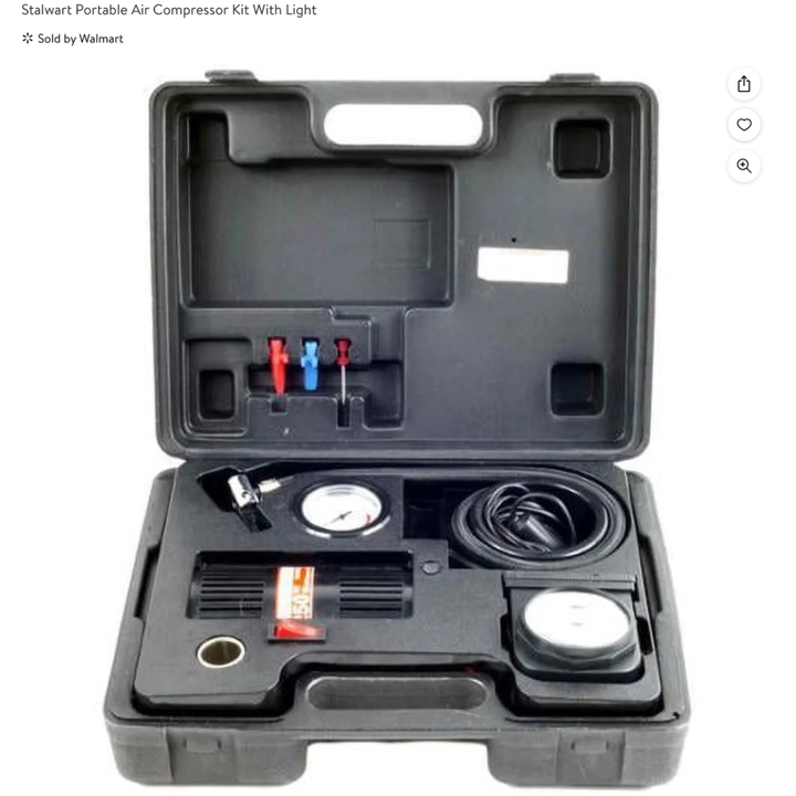 Stalwart Portable Air Compressor Kit W/Light 12V