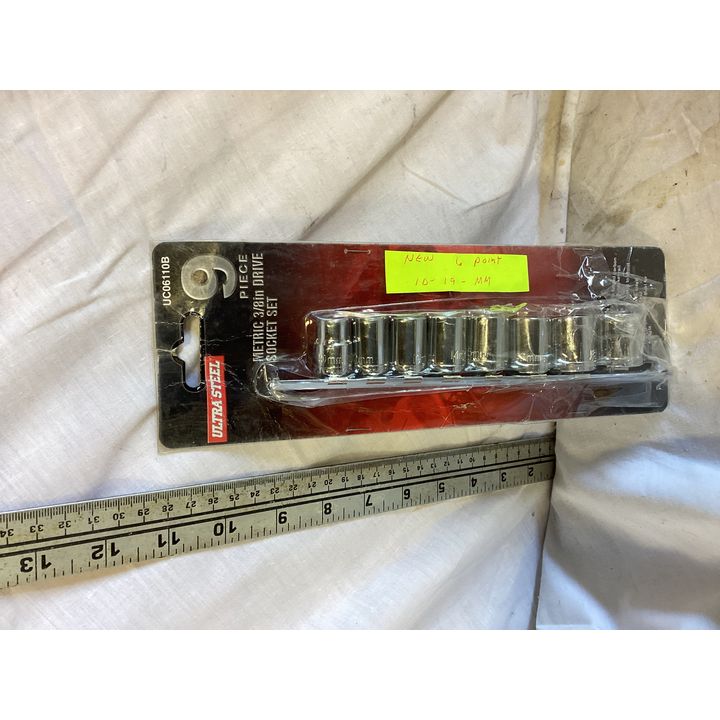 Ultra Steel 9pc Metric 3/8'' Drive Socket Set (10-19mm)