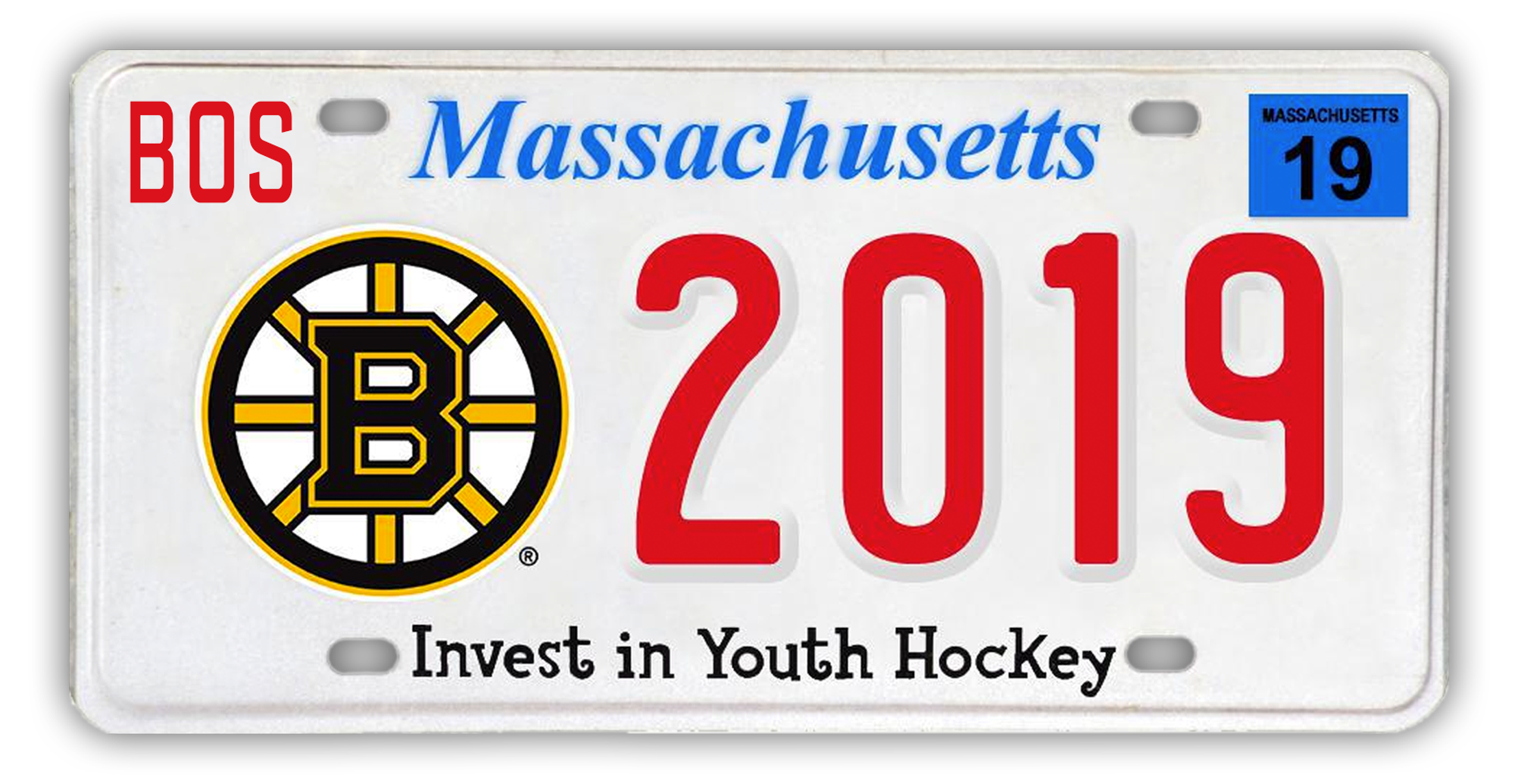 Boston Sports Fan Recycled Vintage Massachusetts License Plate Art