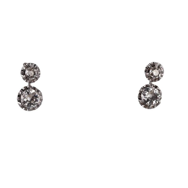 Midcentury Platinum 2.20ctw Diamond Earrings