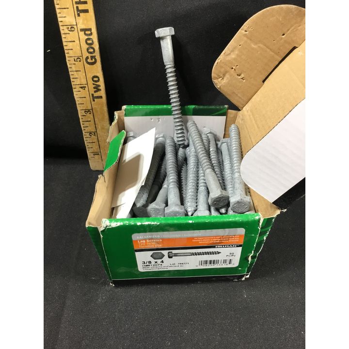 Hillman Galvanized Lag Screws 3/8" x 4" 50Pcs