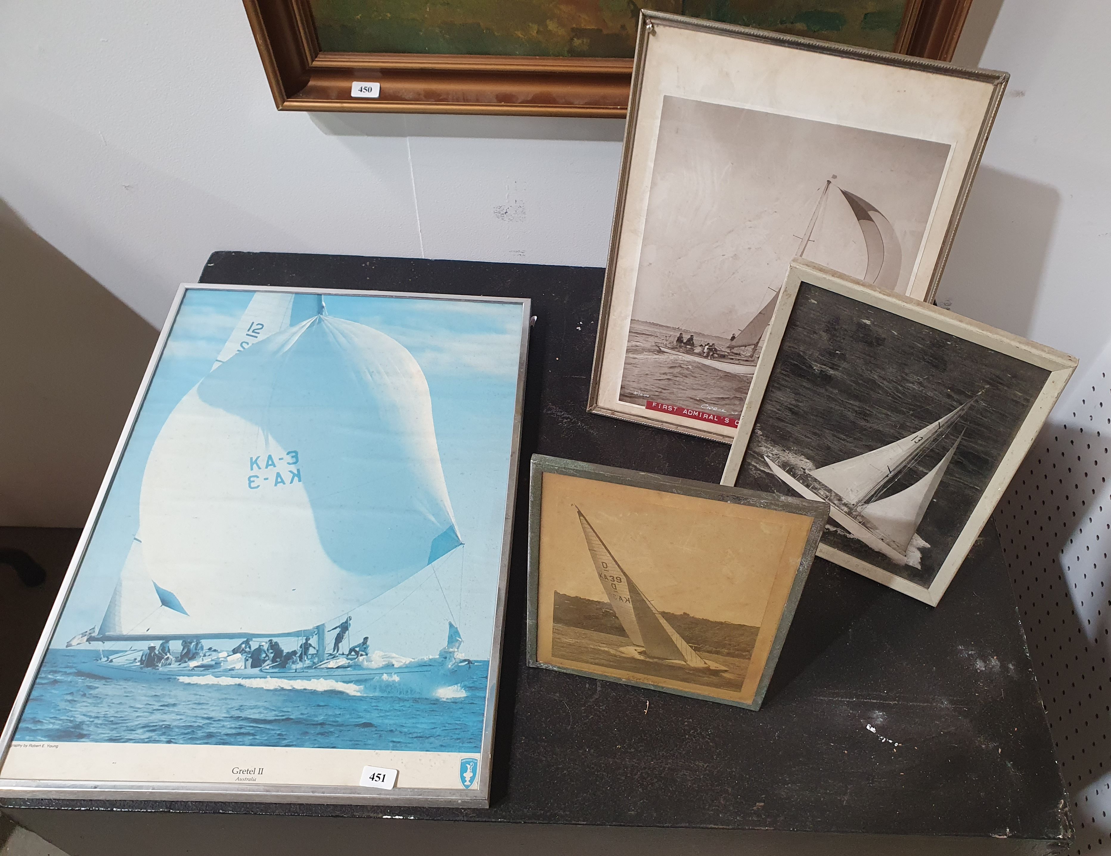 A COLLECTION OF VARIOUS FRAMED YACHTING PHOTOGRAPHS