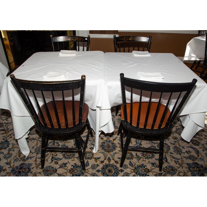 Two Tables & Four Hitchcock Chairs