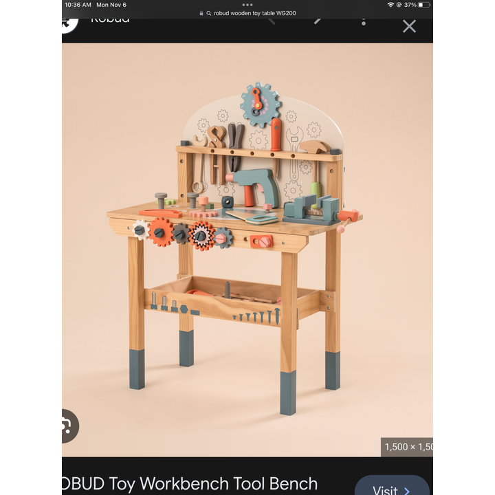 Robud Wooden Toy Tool Table, 65.5cmX16cmX34.5cm