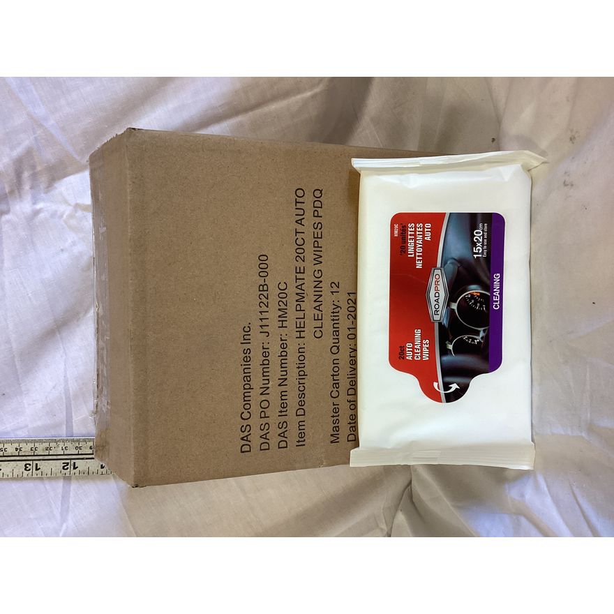 Buying A Whole Case (12) Road Pro Auto Cleaning Wipes
