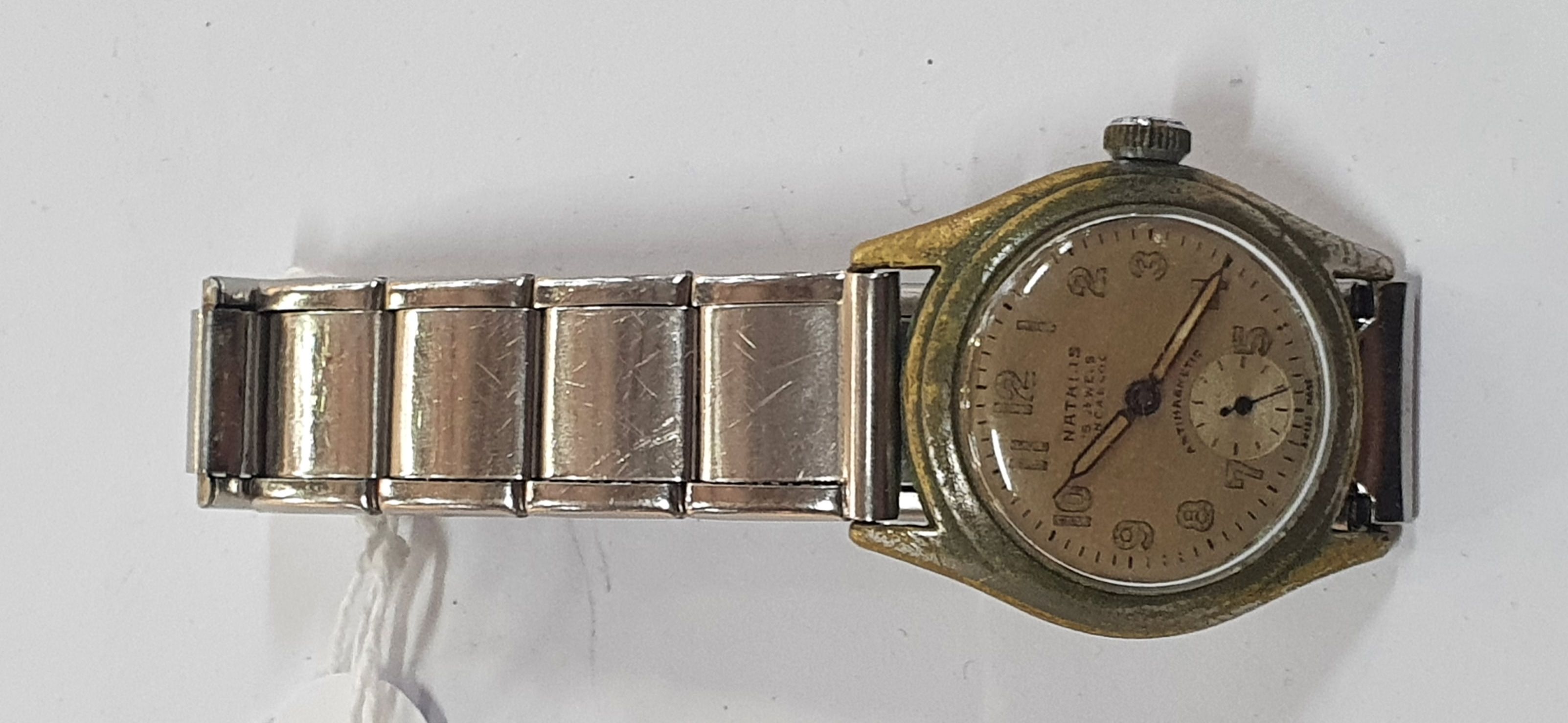 349 · A NATALIS STAINLESS STEEL WRISTWATCH