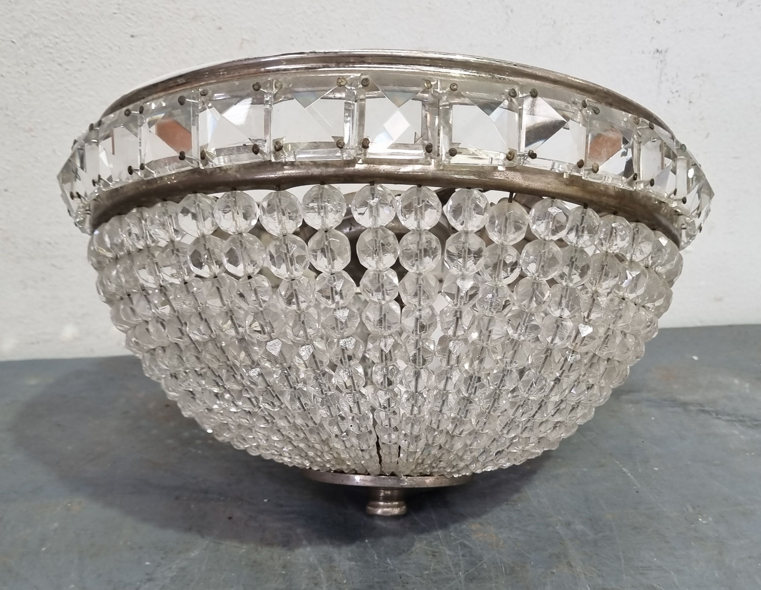 A Cut Glass Ceiling Light