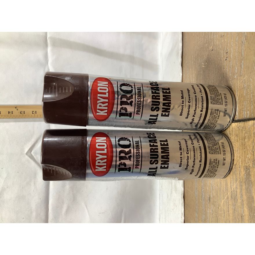 (2) Krylon Pro Professional All Surface Enamel Direct To Metal Brown 15oz Spray Paint