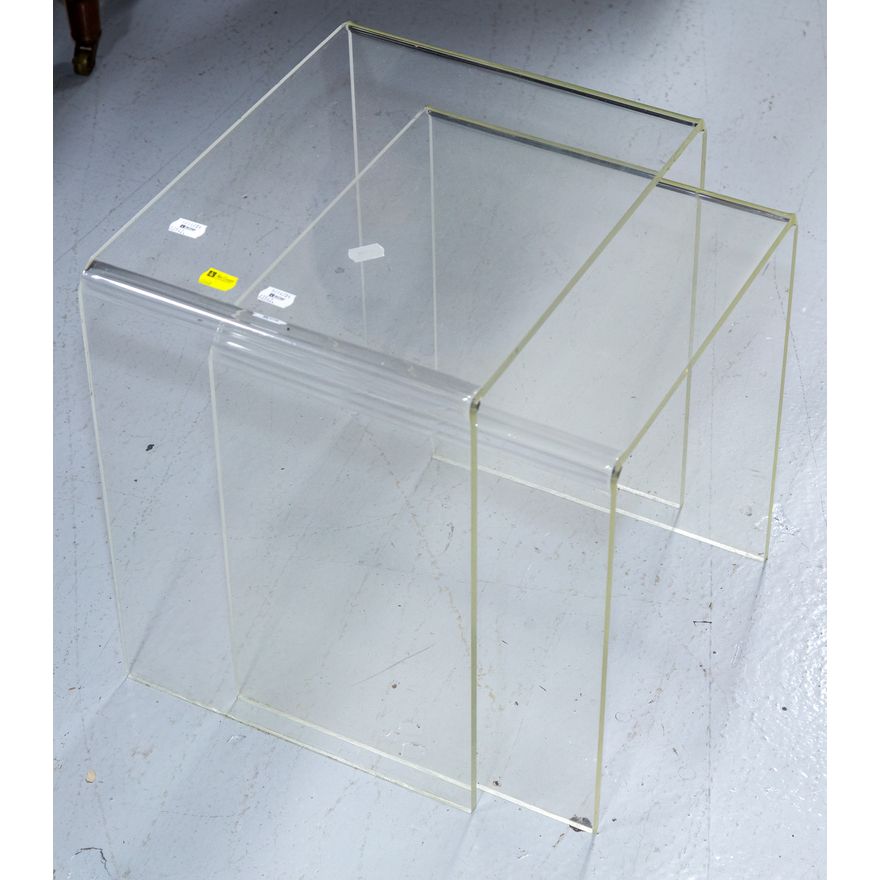 Two Lucite Pedestals