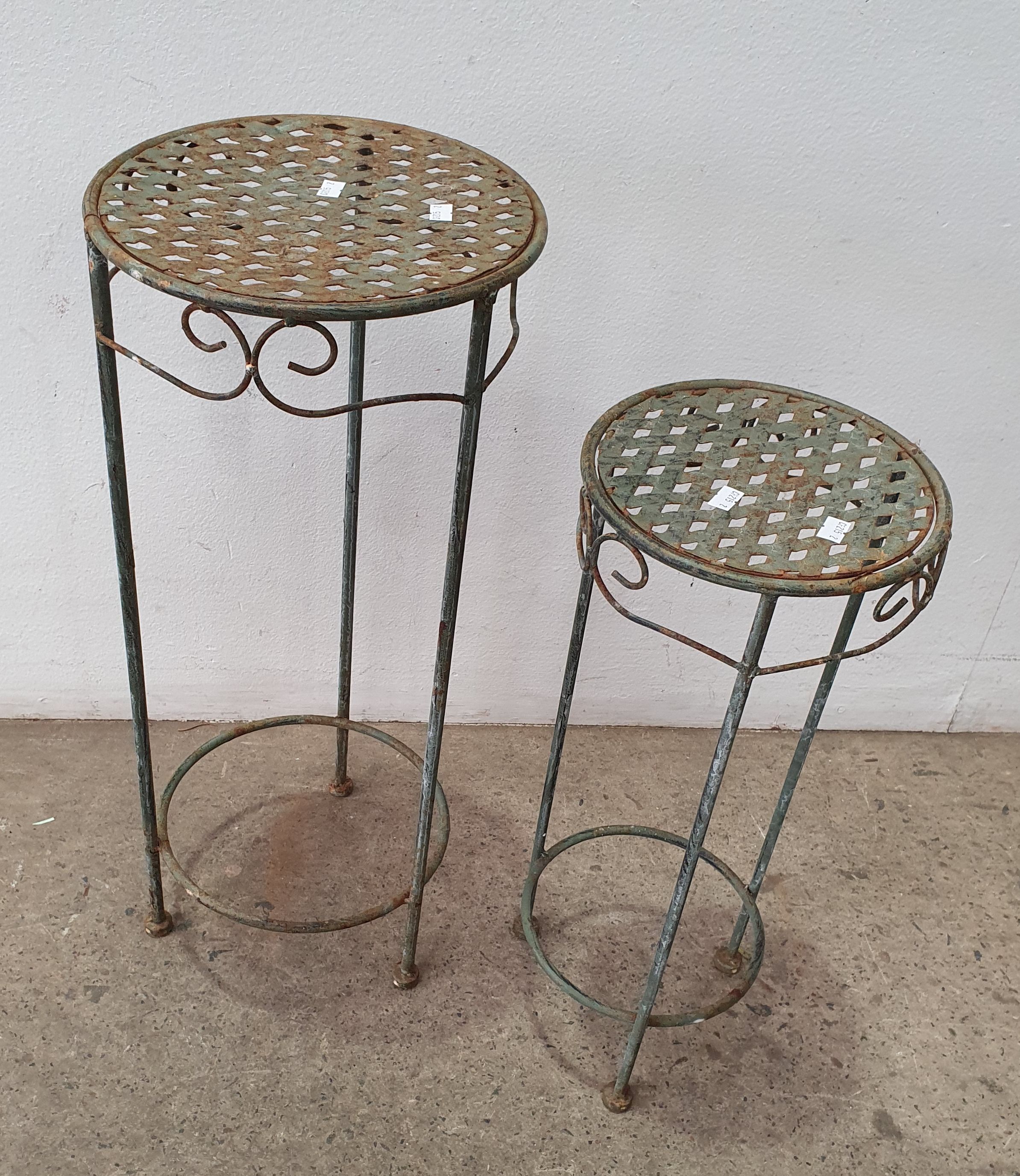 Two Rustic Metal Pot Stands