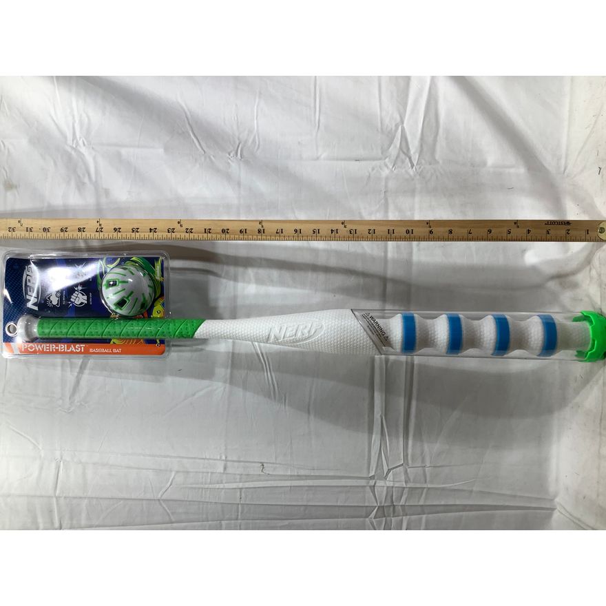 Nerf Powerblast Baseball Bat, Green And Blue