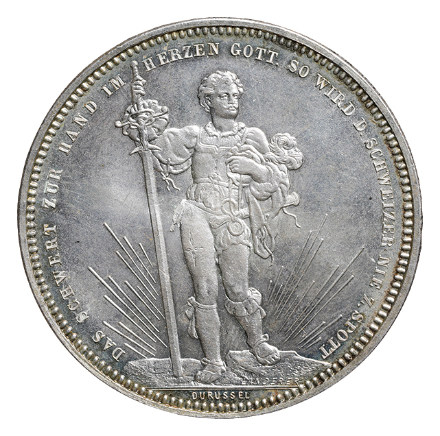 銀製　1844年 スイス　バーゼル射撃祭記念　外国 銀製 1844年 スイス バーゼル射撃祭記念 ソーコールドターラー 外国コイン