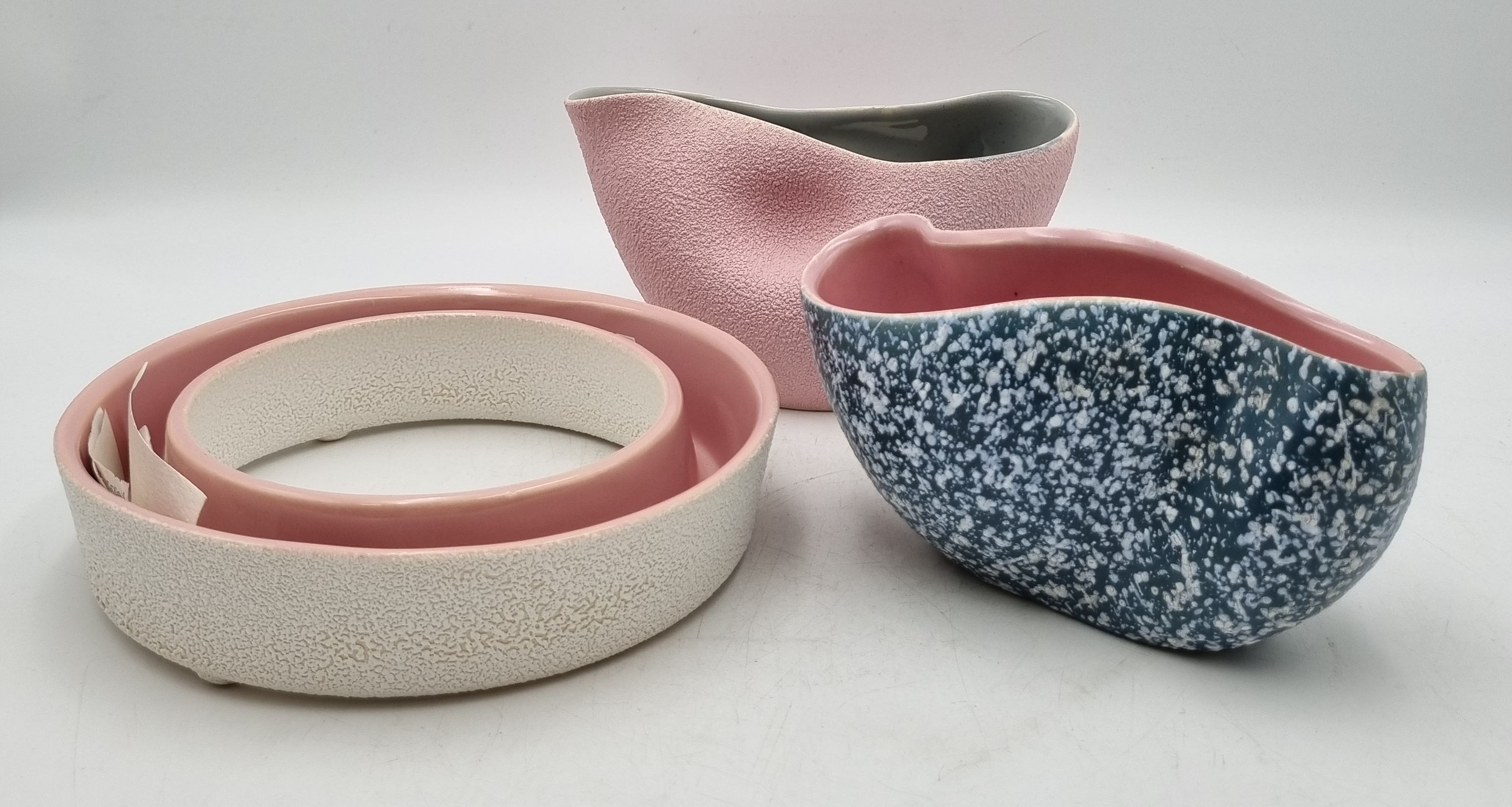 627 · THREE VARIOUS MCP POTTERY VASES
