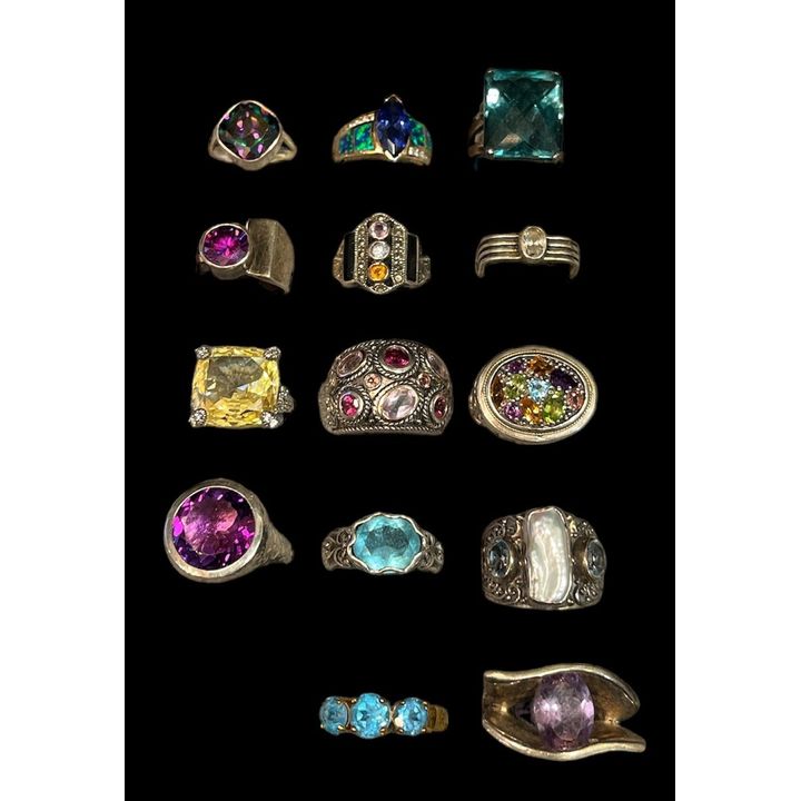 Collection Sterling Silver and Assorted Gemstone Rings
