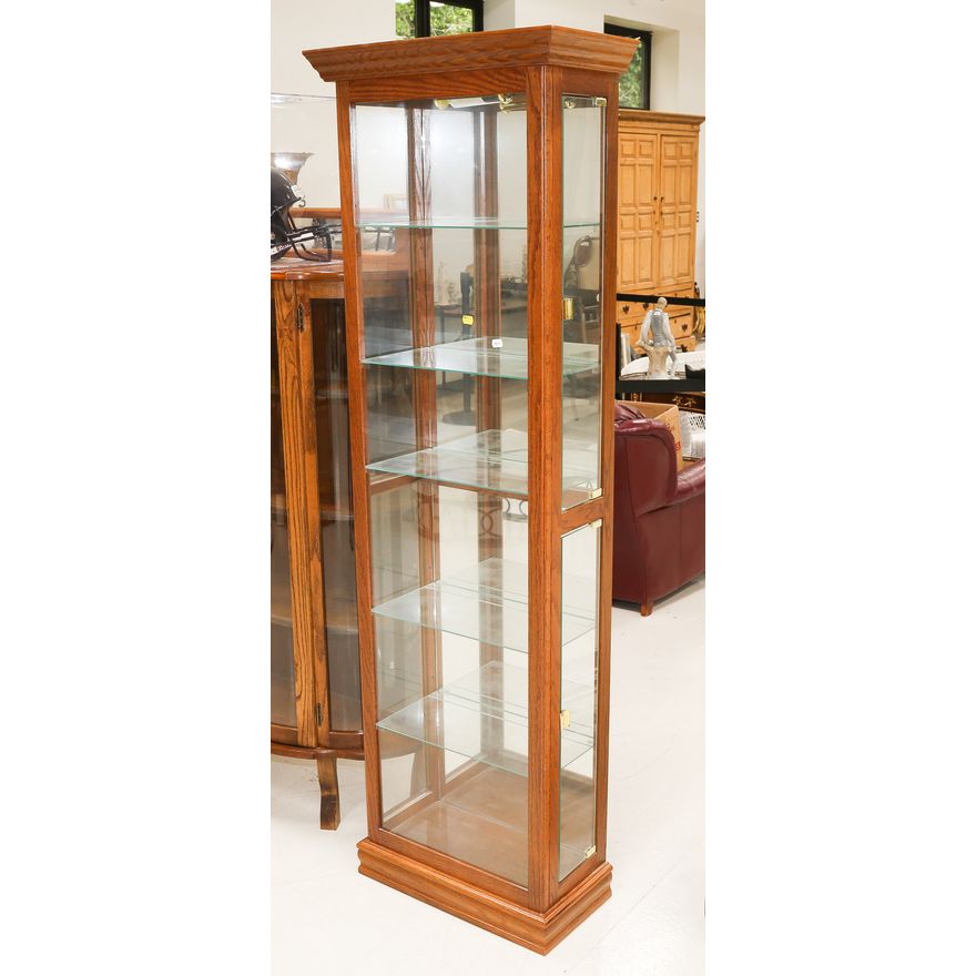 Oak Illuminated Display Cabinet