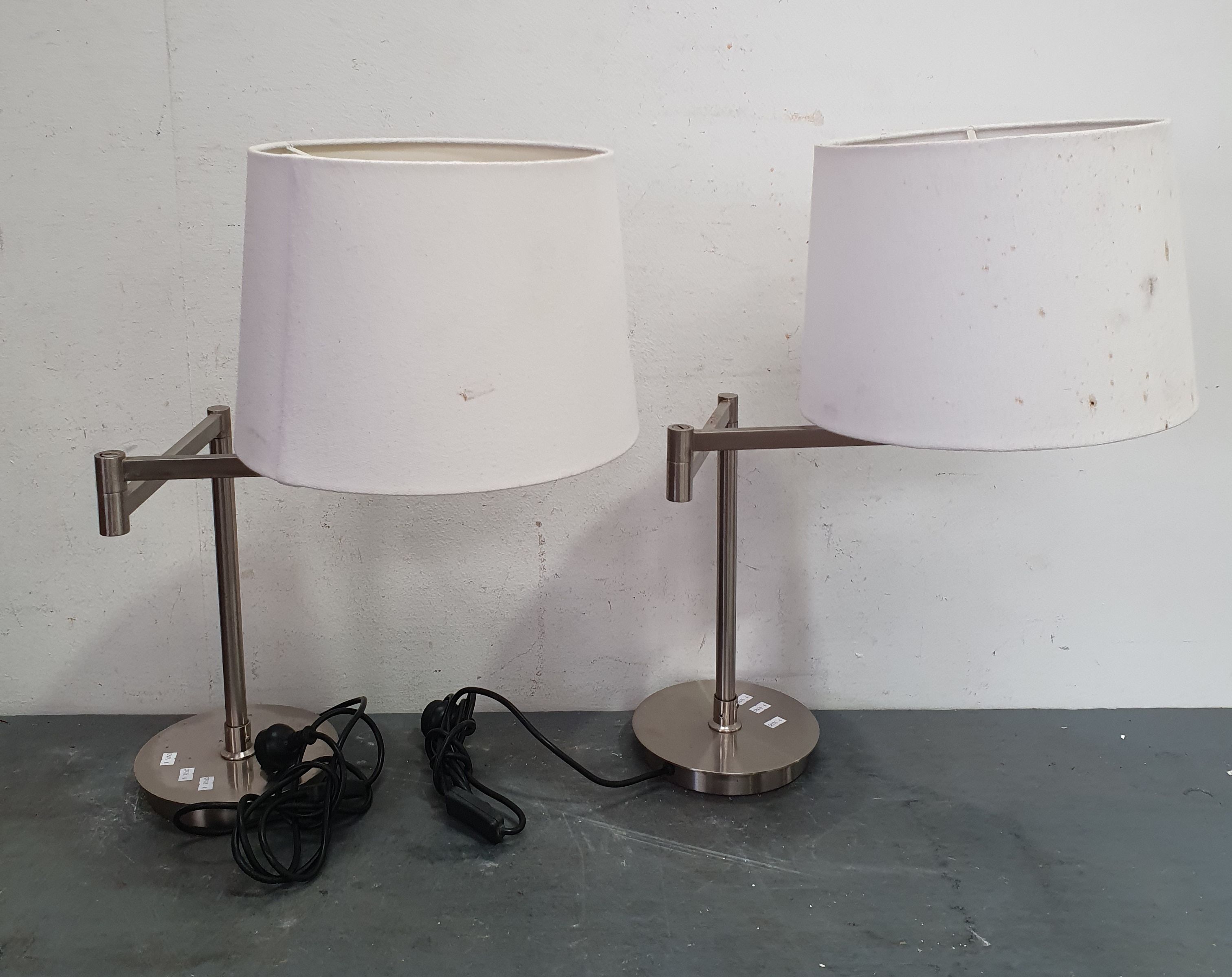 1340 · A PAIR OF CONTEMPORARY CHROME TABLE LAMPS
