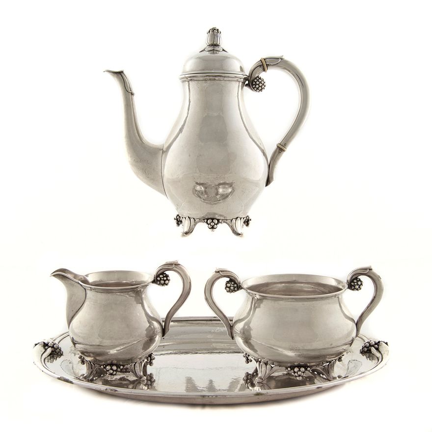 Christian F. Heise, Silver Coffee Set, set of 4