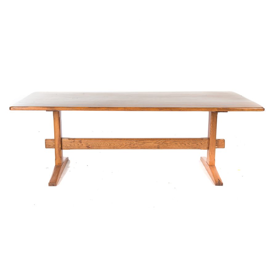 Pine trestle dining table