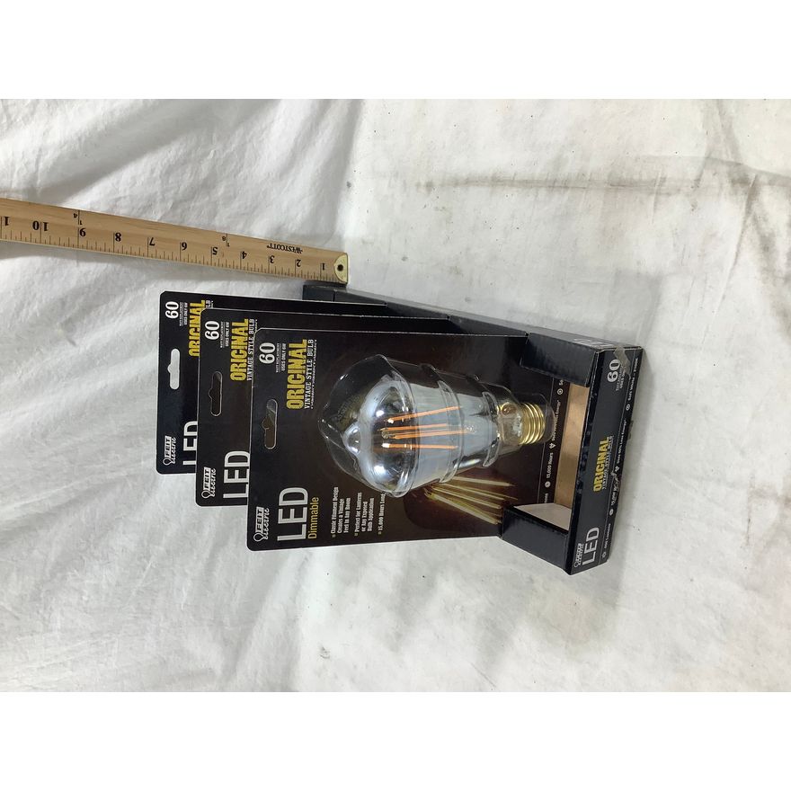 Buying (3) Feit Electric LED Dimmable 60W Original Vintage Style Bulb