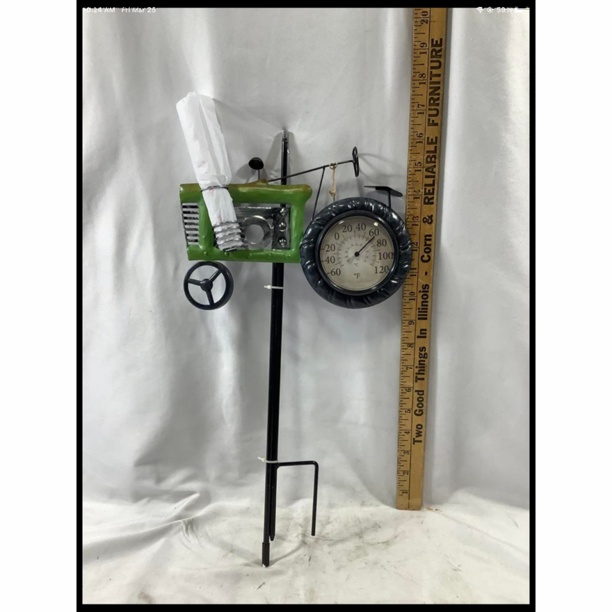 Country Side 24" Tall Tractor Rain Gauge & Thermometer