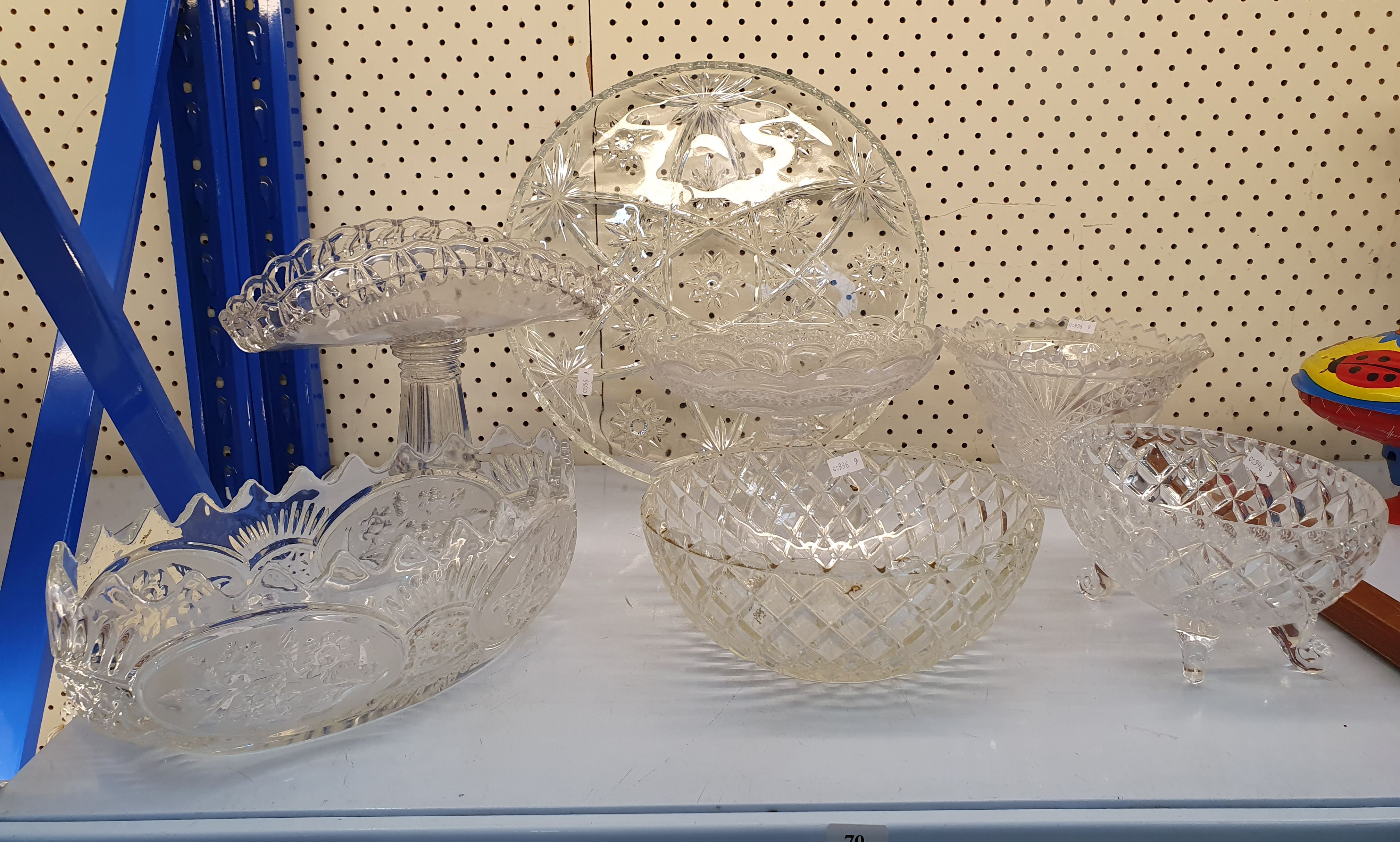 70 · A GROUP OF EARLY 20th CENTURY PRESSED GLASS WARE AND OTHERS