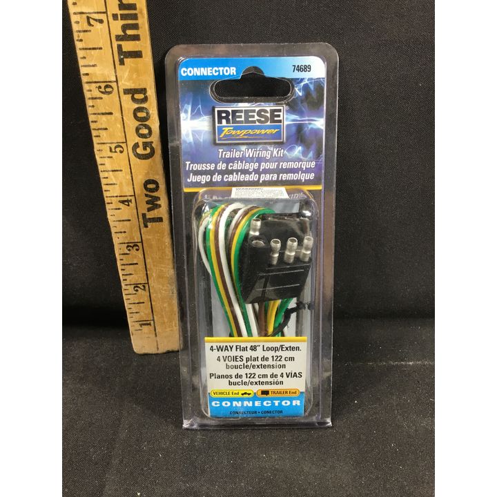 Reese Connector Trailer Wiring Kit 4-Way Flat 48" Loop/Exten.