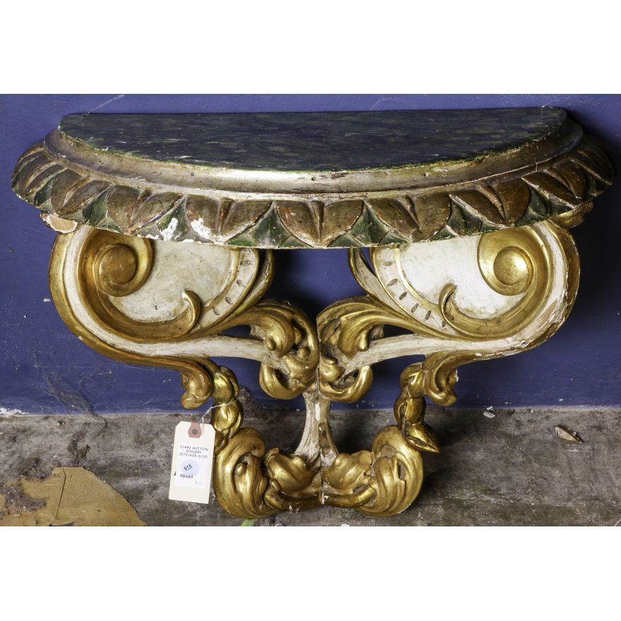 A diminuitive Italian Rococo style console table