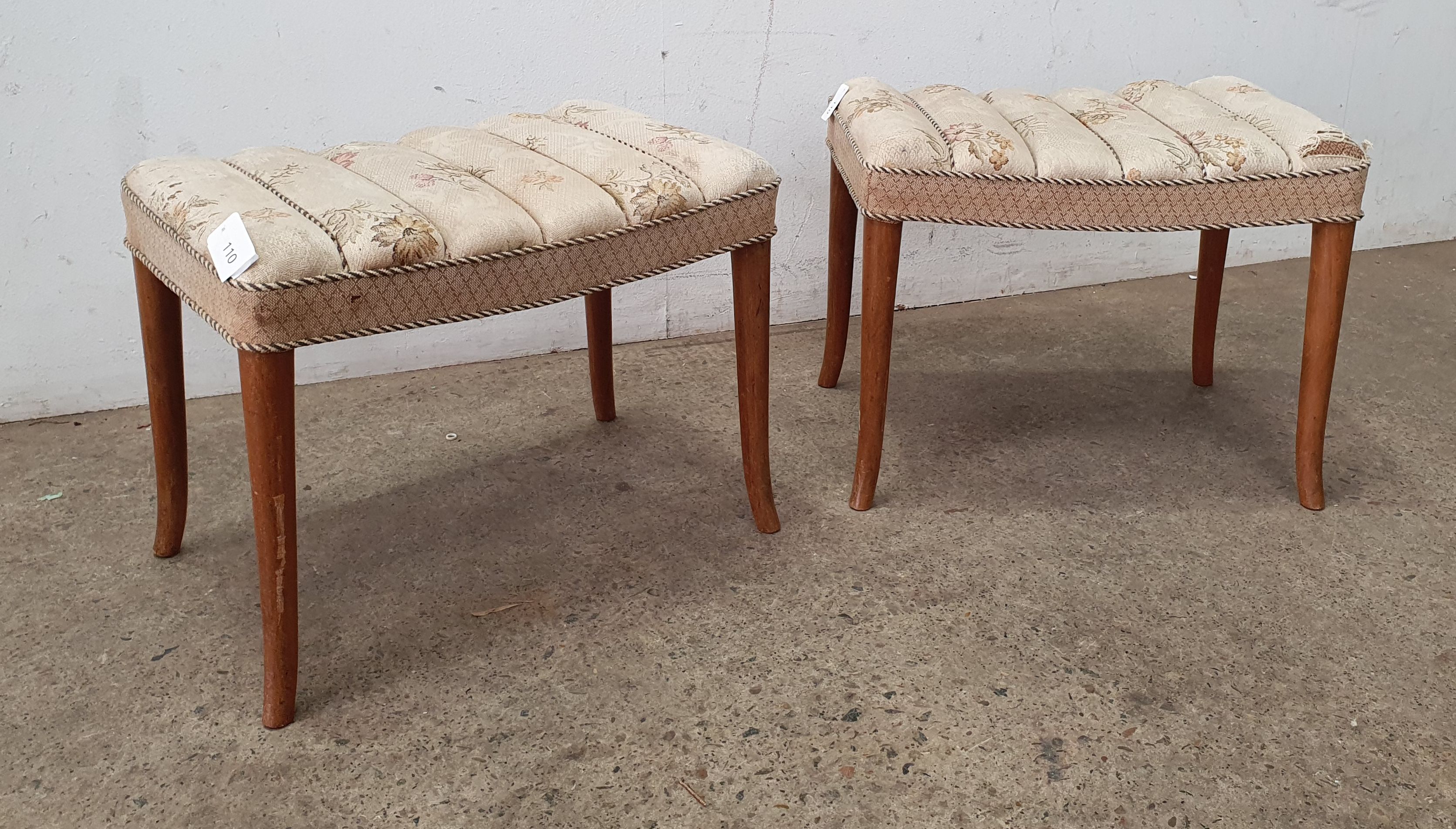 A PAIR OF FOOTSTOOLS