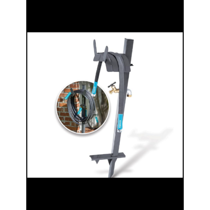 AquaJoe Steel Garden Hose Stand w/ 3' Lead In Hose