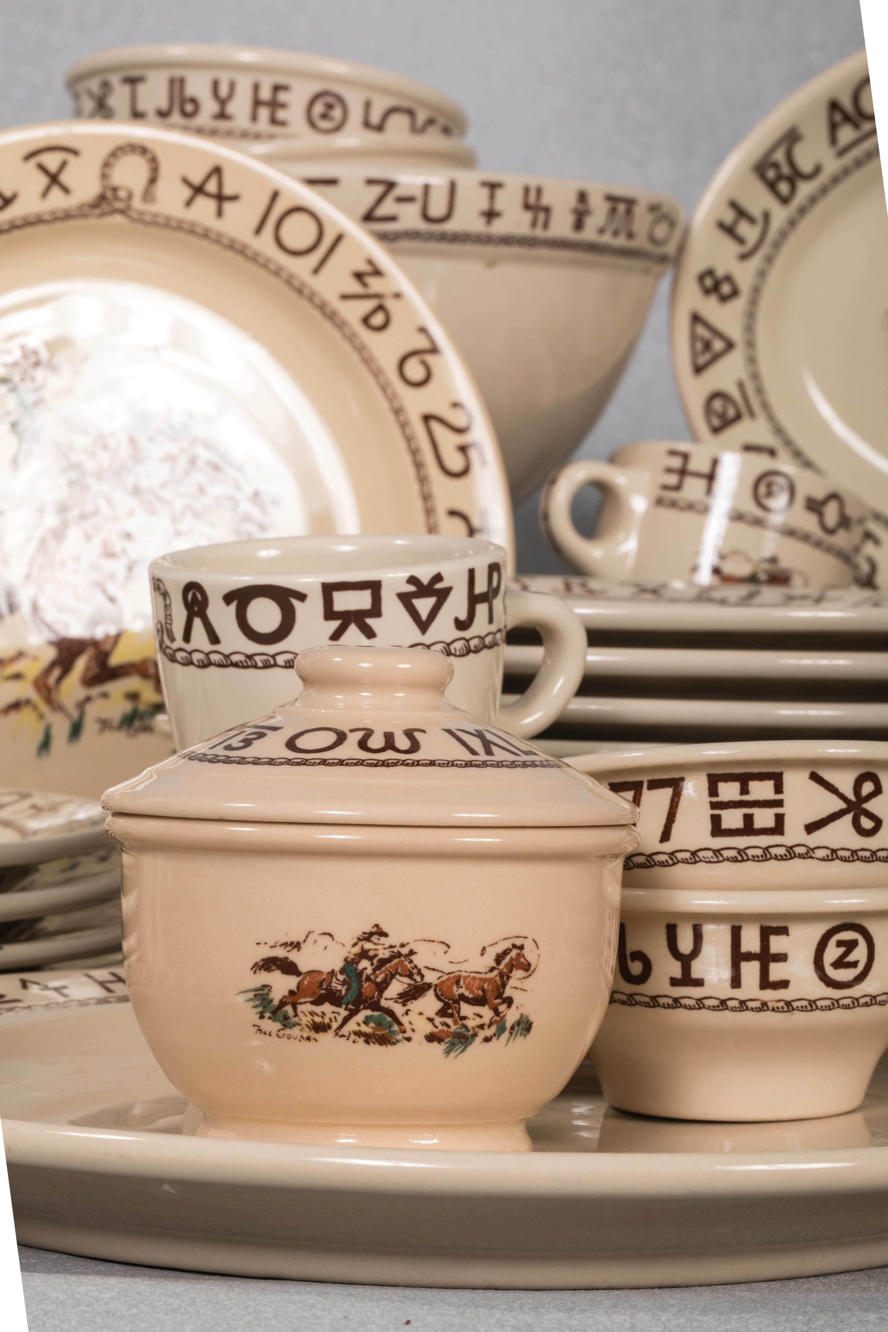 Buy Westward Ho Dishes 4 pc Rodeo Pattern Dinnerware Sets