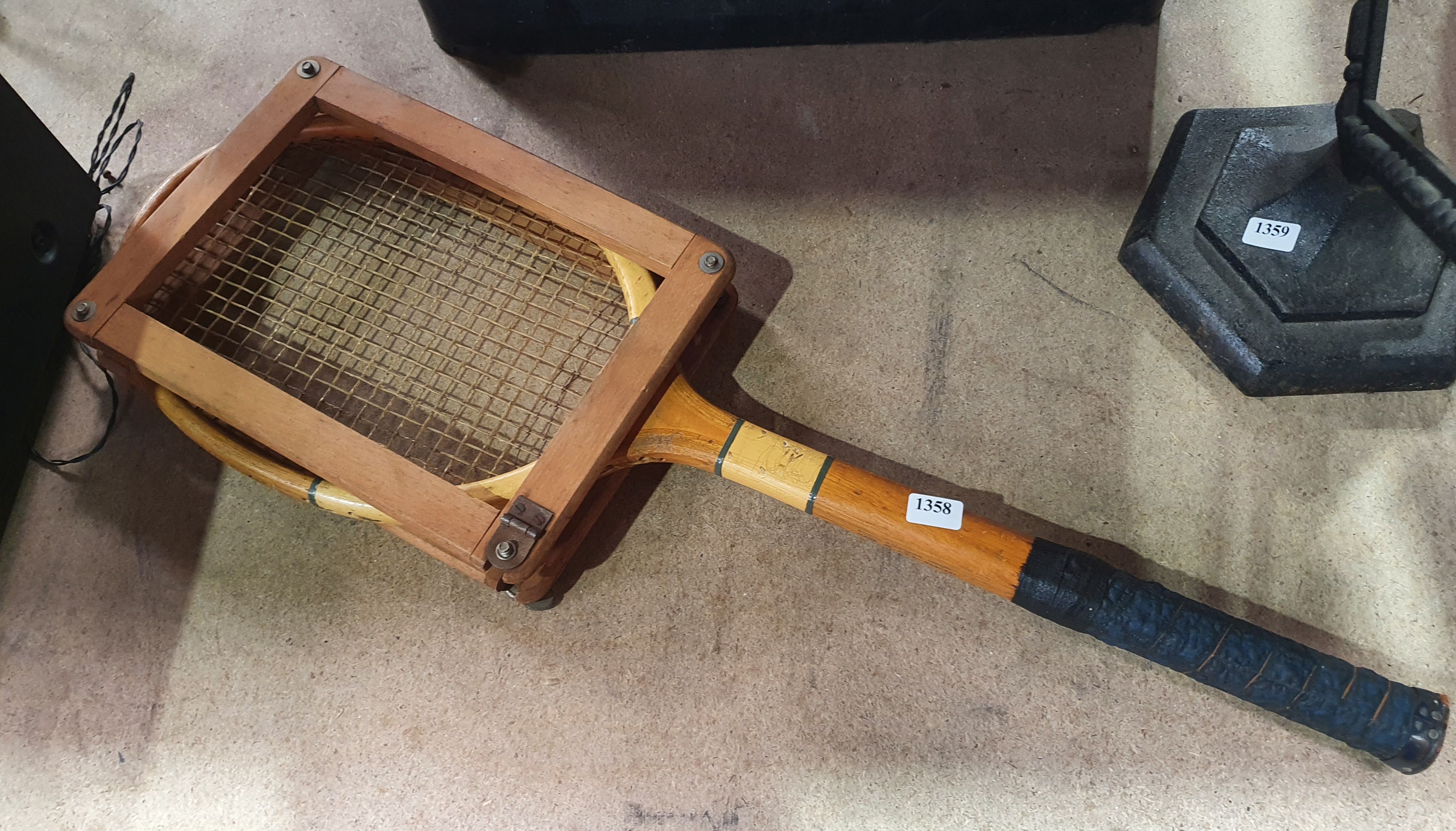 1358 · A VINTAGE TENNIS RACQUET WITH FRAME