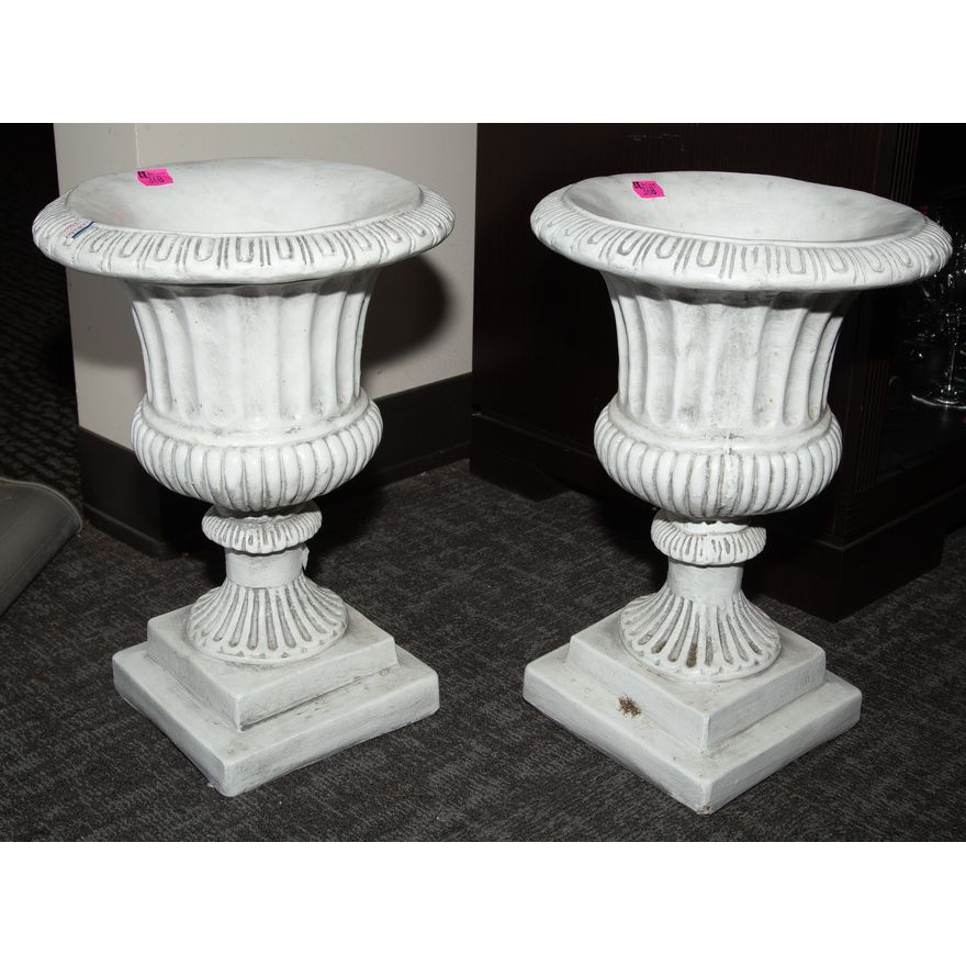 A Pair of Classical Style Composite Garden Urns