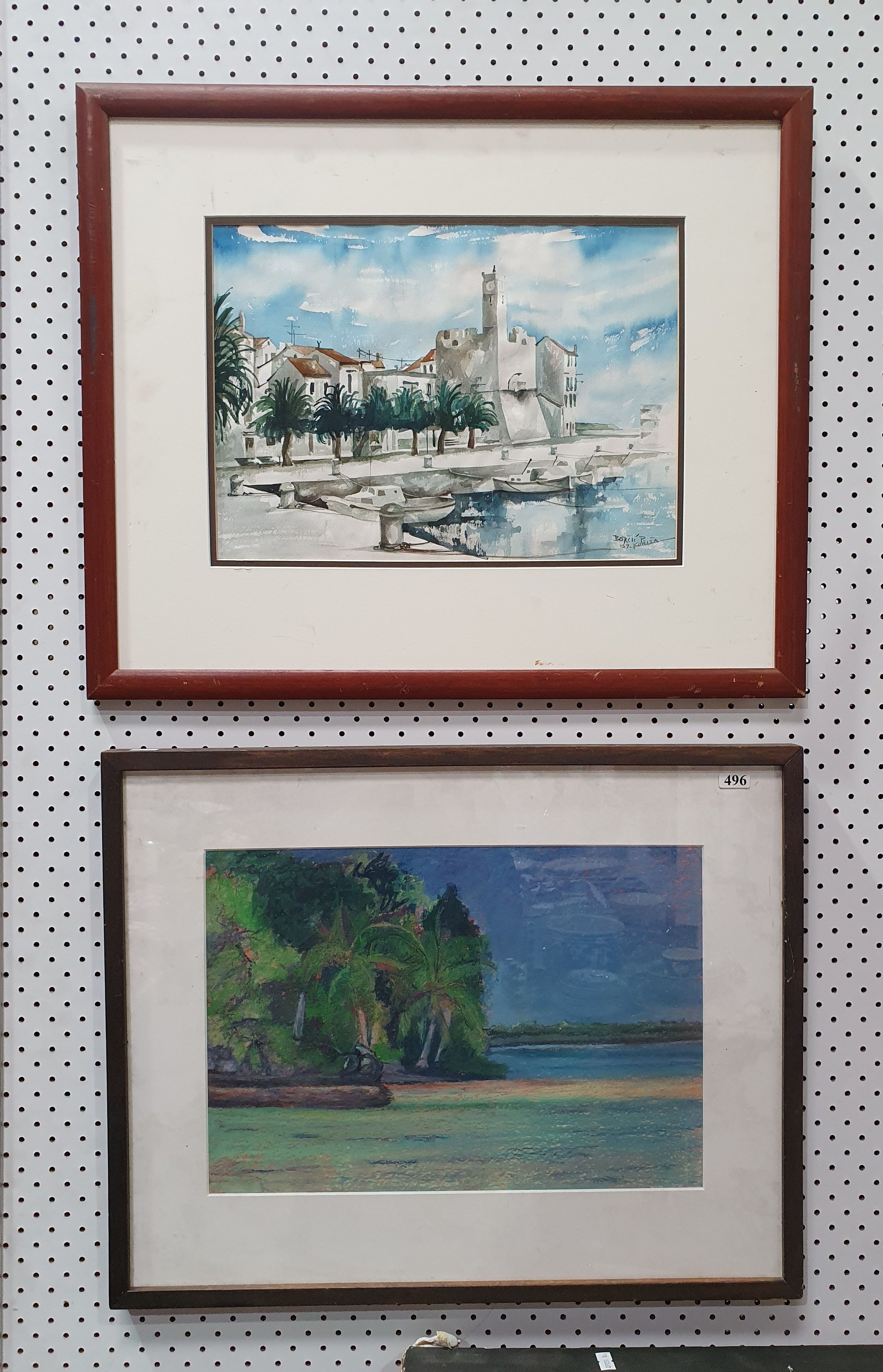 496 · TWO VARIOUS FRAMED WORKS