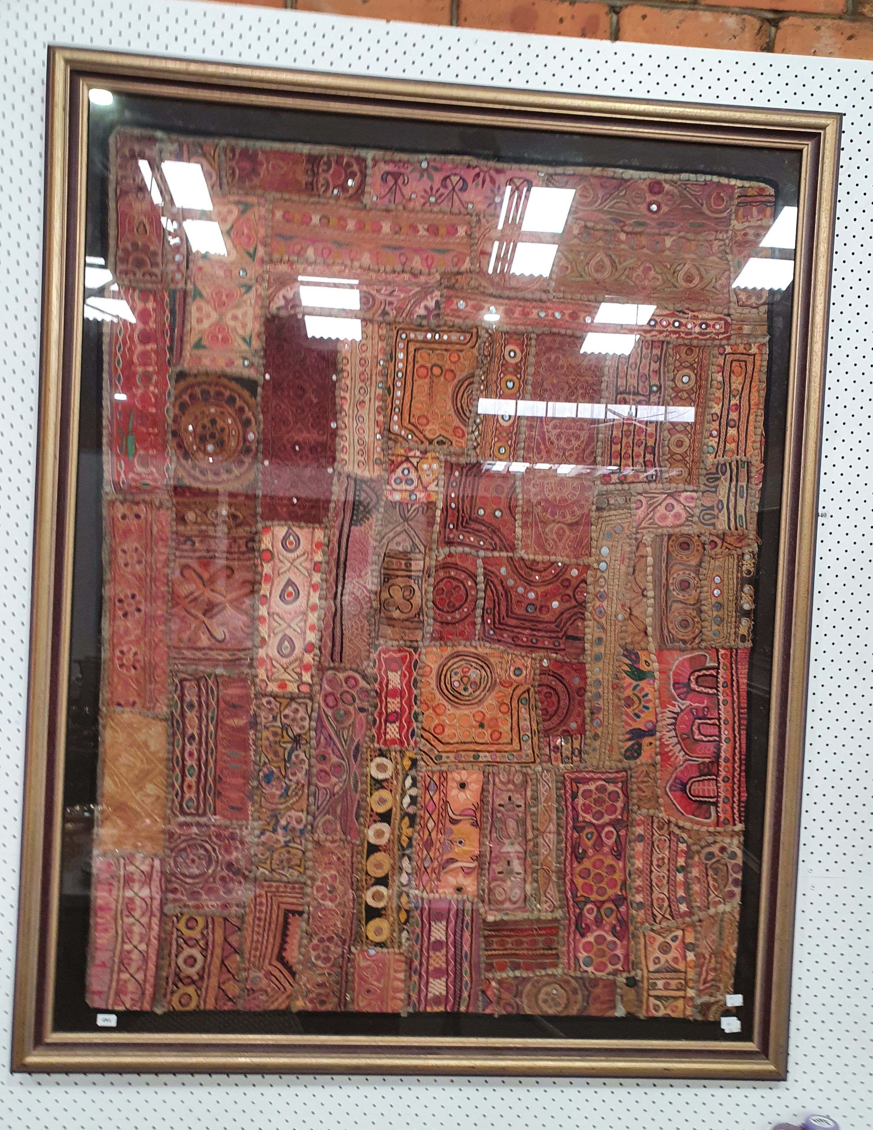A VINTAGE INDIAN PATCHWORK TAPESTRY