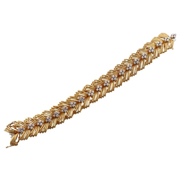 1960's 18k Gold Diamond Bracelet