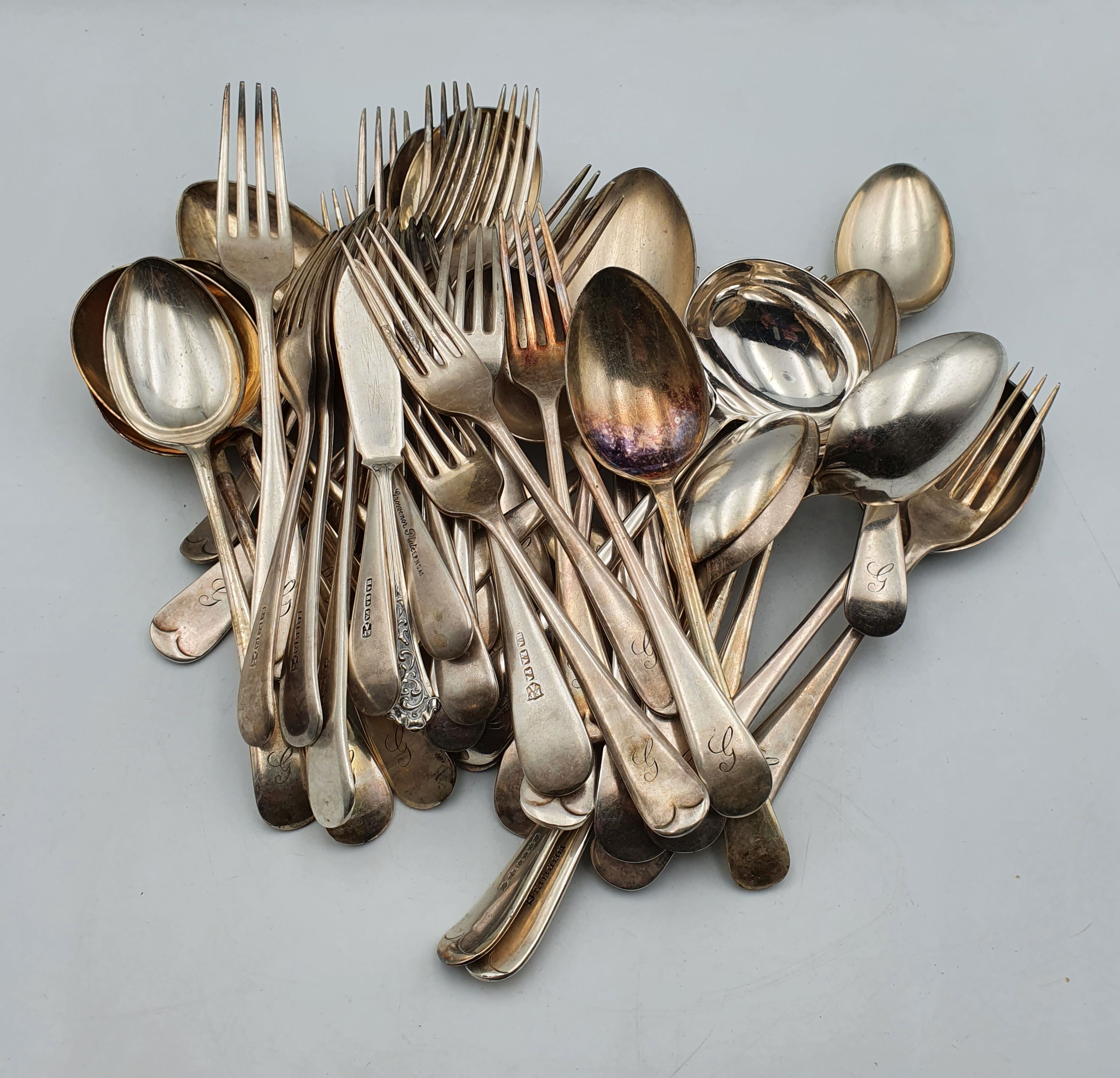 A Box Of Silverplated Cutlery