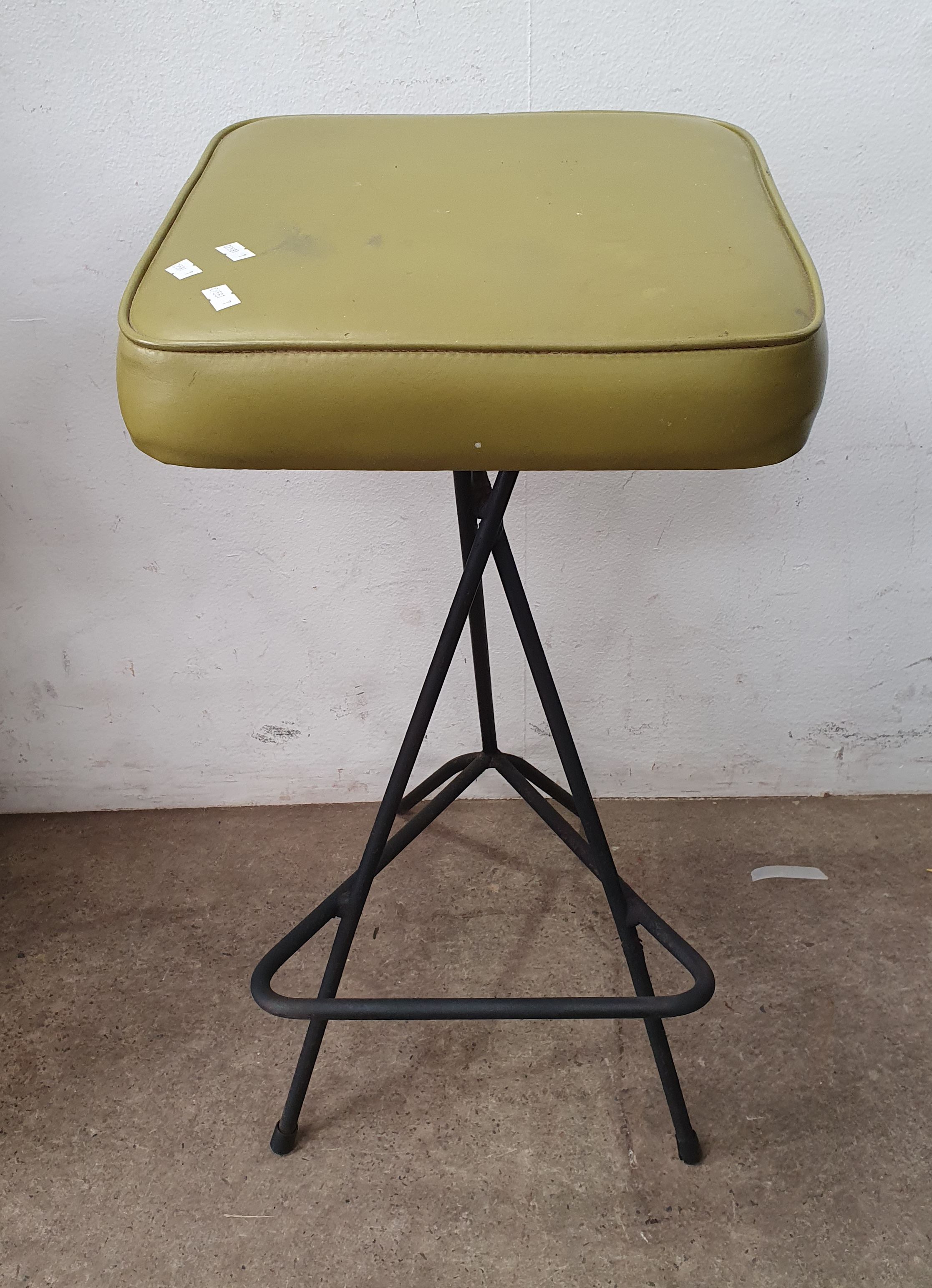 A Single Green Mid Century Stool