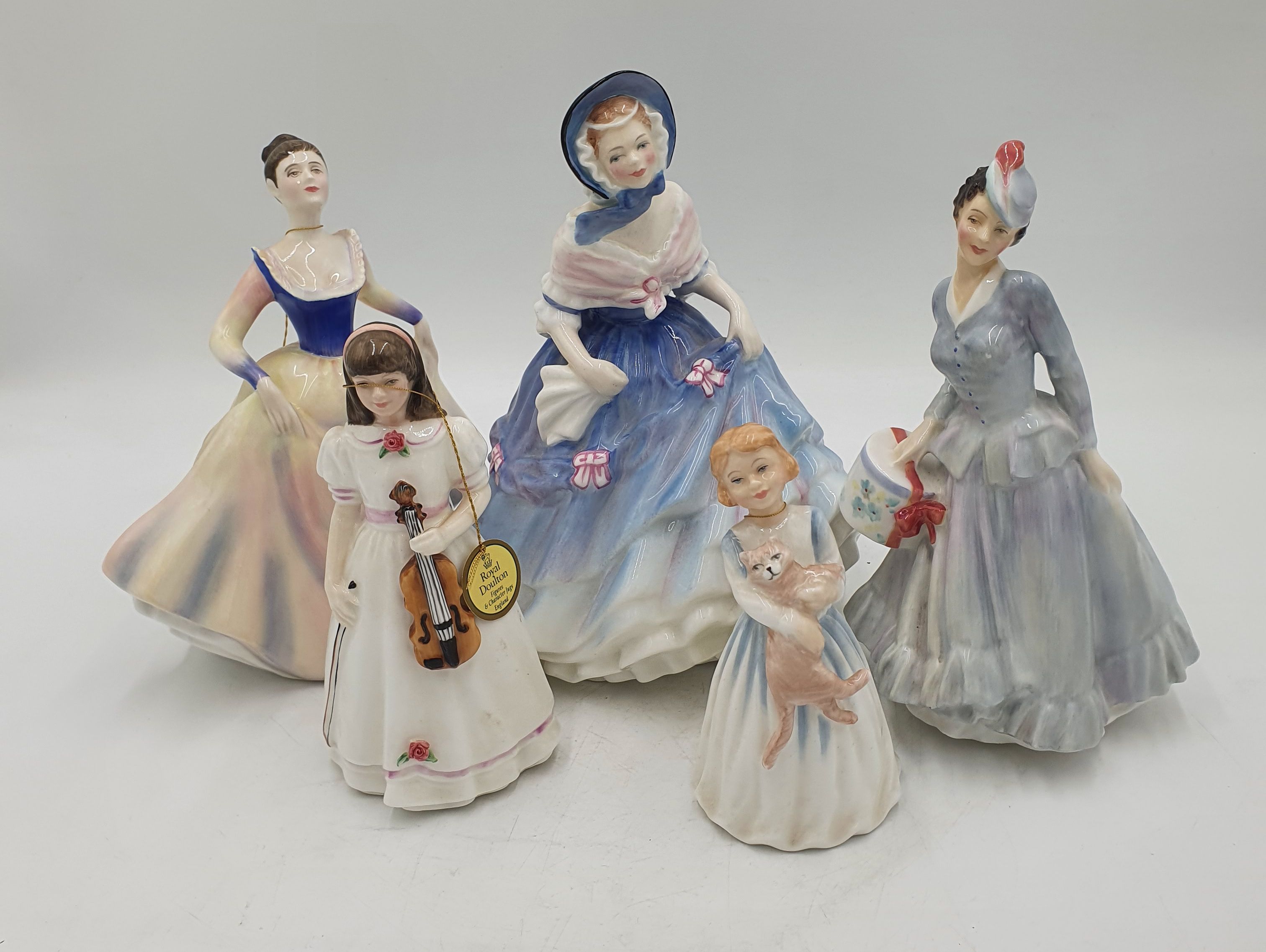 FIVE VARIOUS ROYAL DOULTON PORCELAIN FIGURES