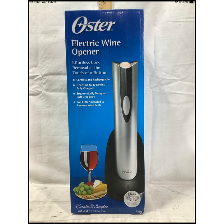 Oster Electric Wine Opener Effortless Cork Removal At The Touch Of A Button