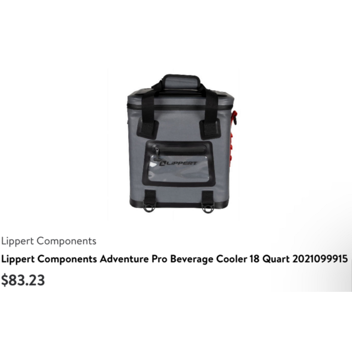 Lippert Adventure Pro 24 Can Soft Sided Cooler 15-1/4" x 10-1/2" x 14"